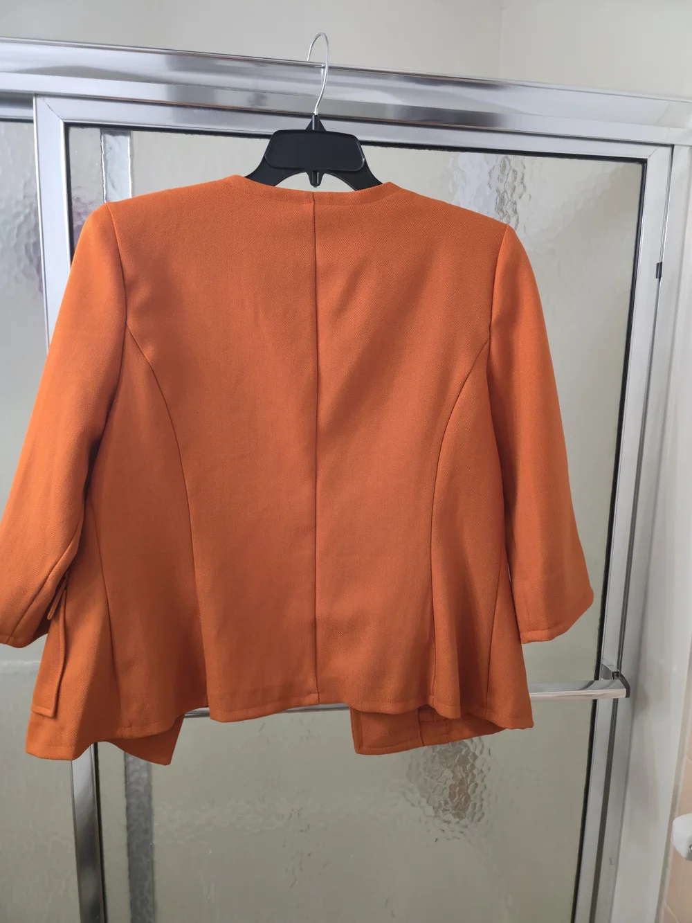 Preowned, R&K Originals Orange Collarless Pocket Blazer for Women. Sz 16. $45.
